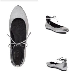 * Final Reduced Price - Born kharen silver tie metallic flats 8.5 ballet